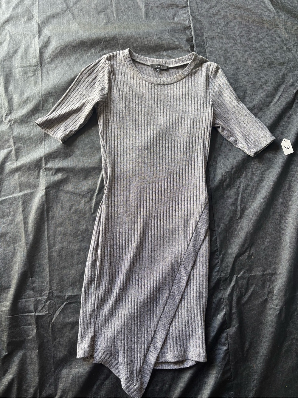 love J Ribbed Asymmetric Mini Dress - Gray